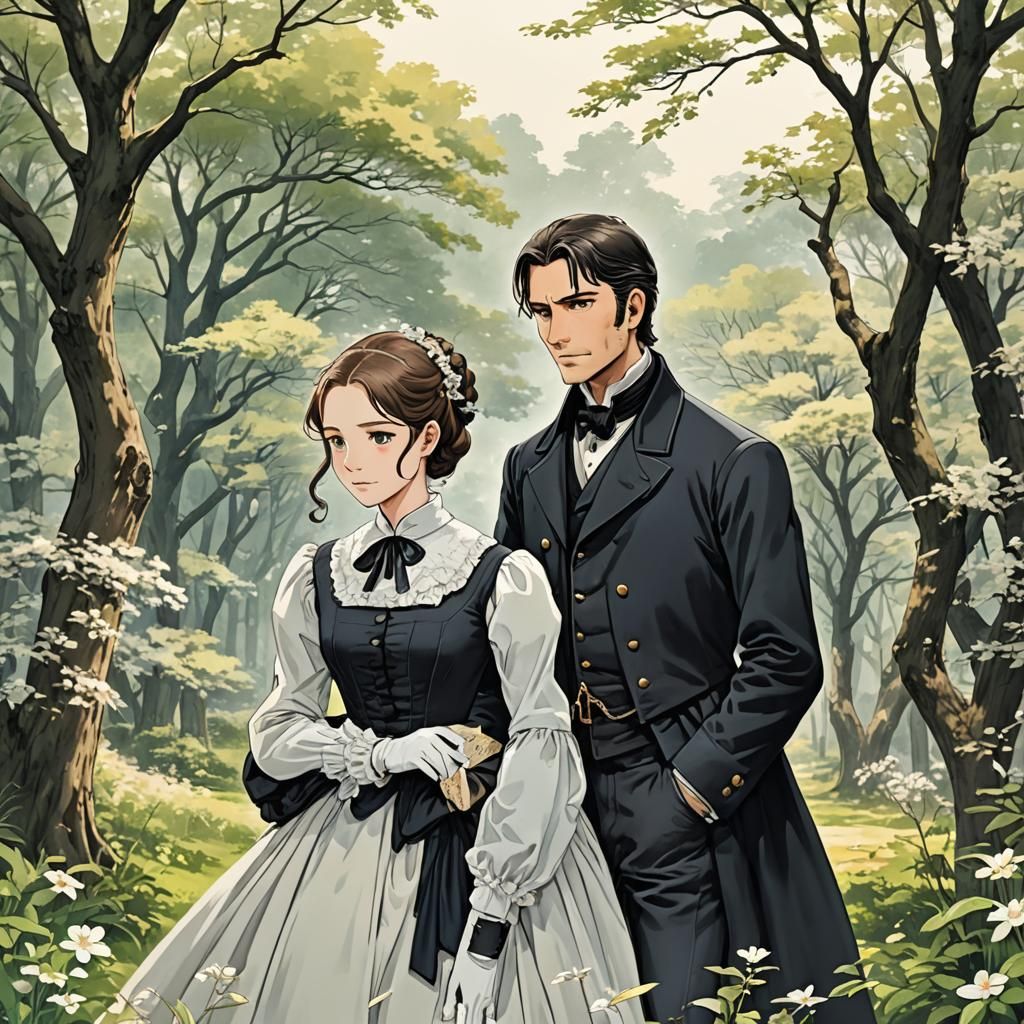 Mr. Thornton and Margaret: Anime-Style Illustration