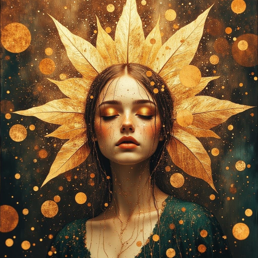 Mystical Sun Goddess in Ethereal Light