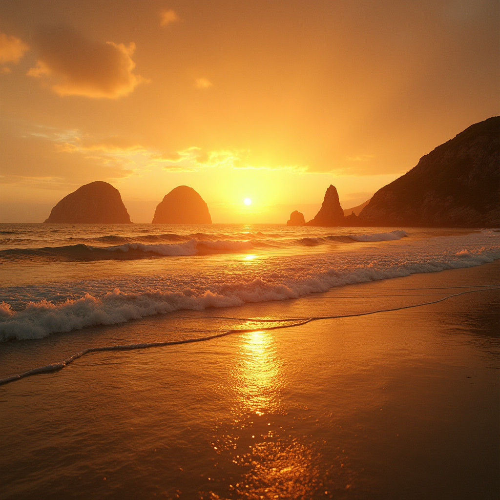 Mediterranean Sunset: Cinematic Film Still in Golden Light