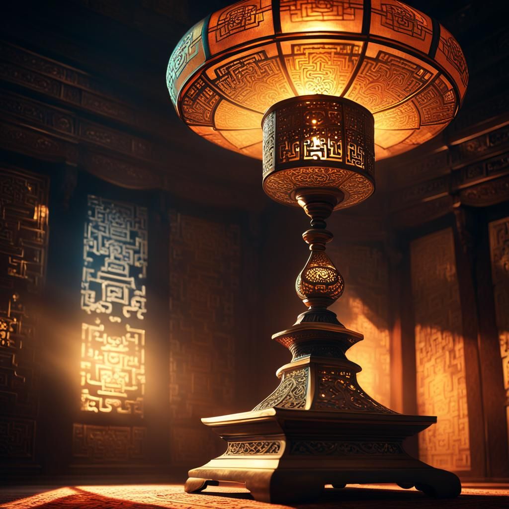 Mystical Oriental Lamp in Cinematic Lighting