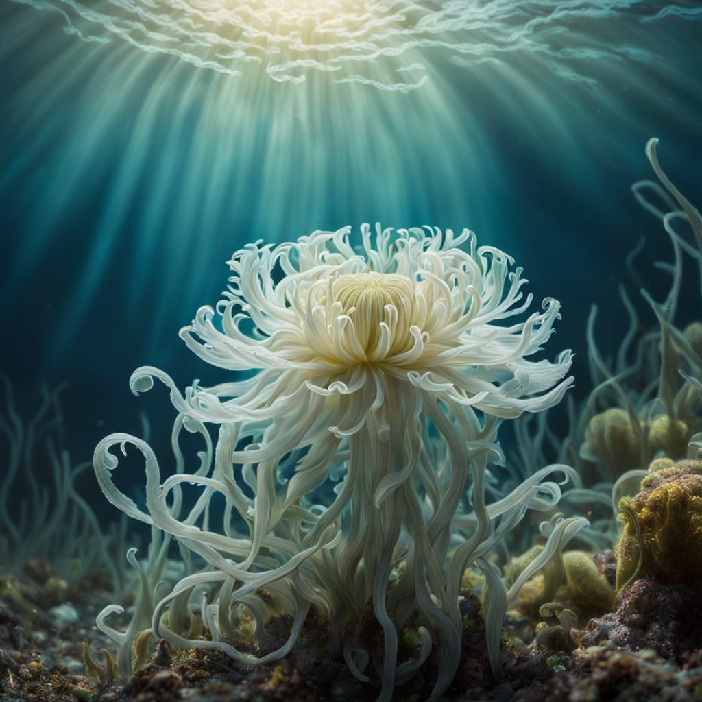 Surreal, Dreamlike Ocean Scene in Vibrant Oil Painting