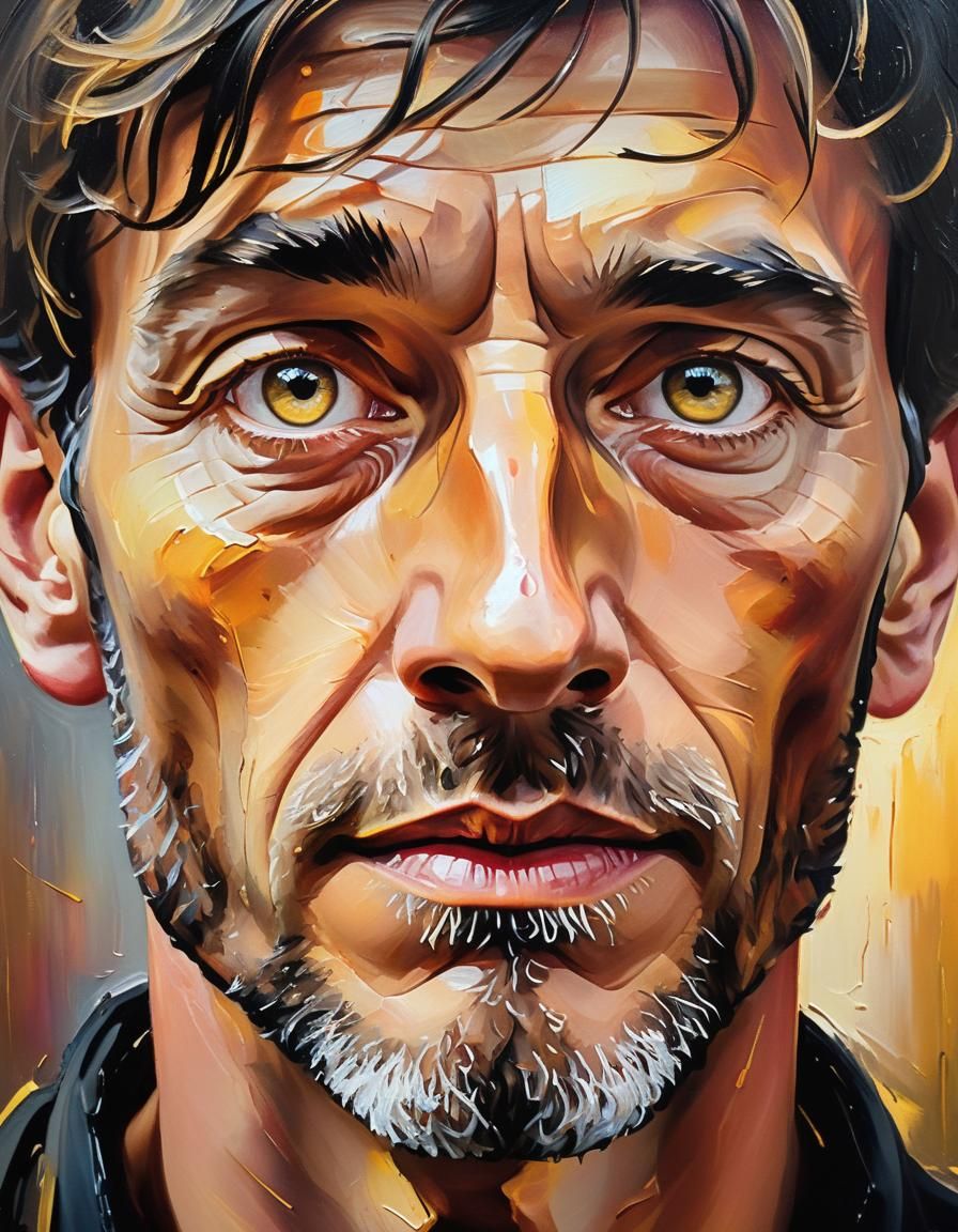 Expressive Portrait with Intense Eyes, Alla Prima Oil