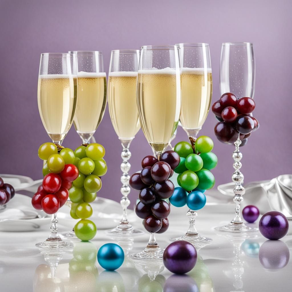 Surreal Floating Silver Orbs and Rainbow Reflections