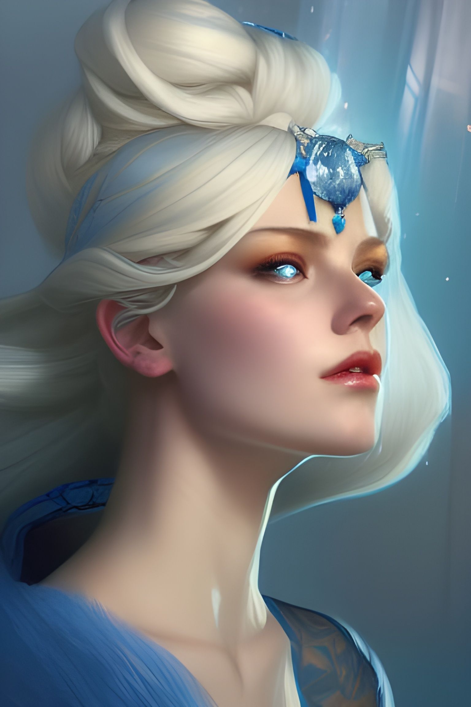Icy Beauty: A Fantasy Portrait in Digital Art