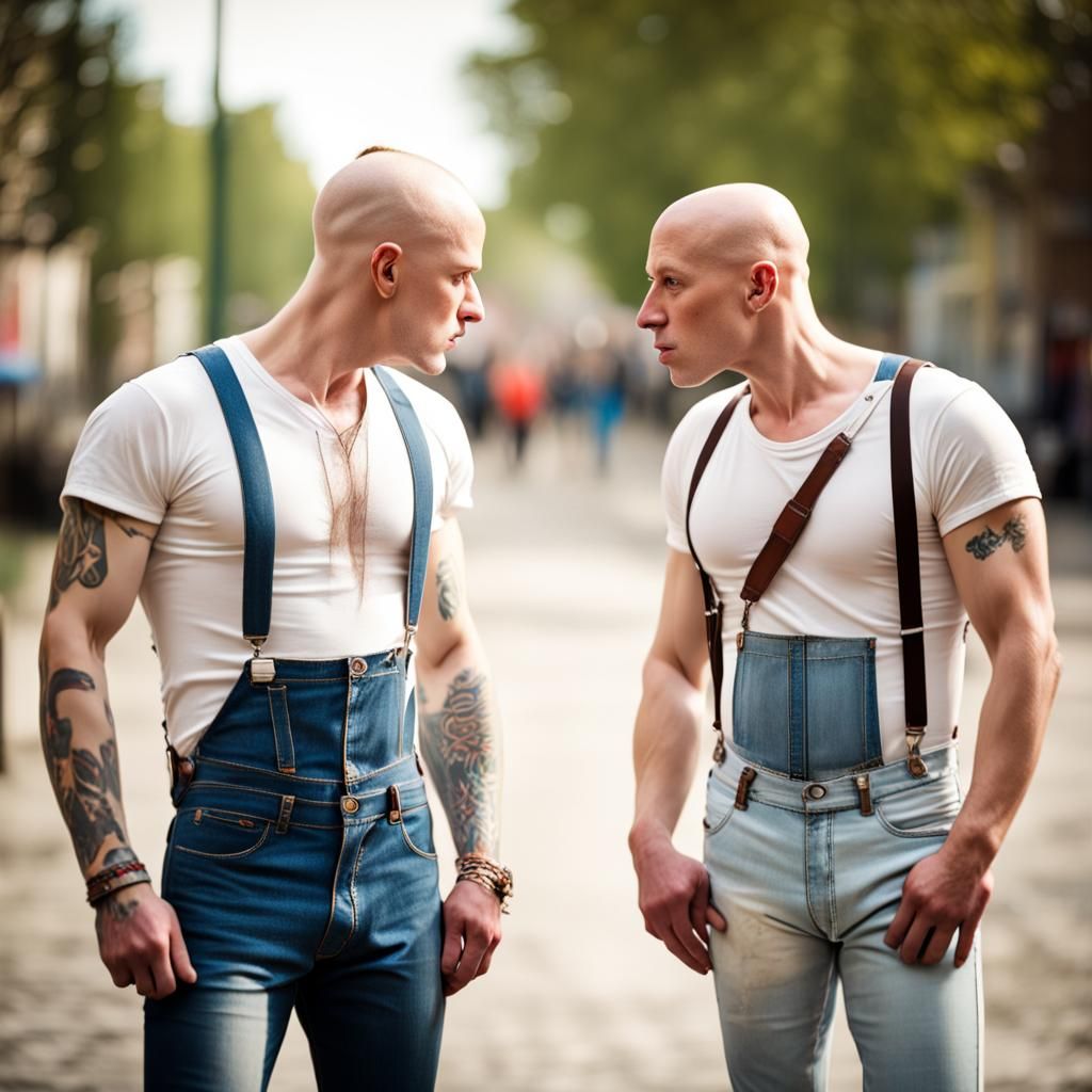 Two Skinheads Kissing, Professional Photography