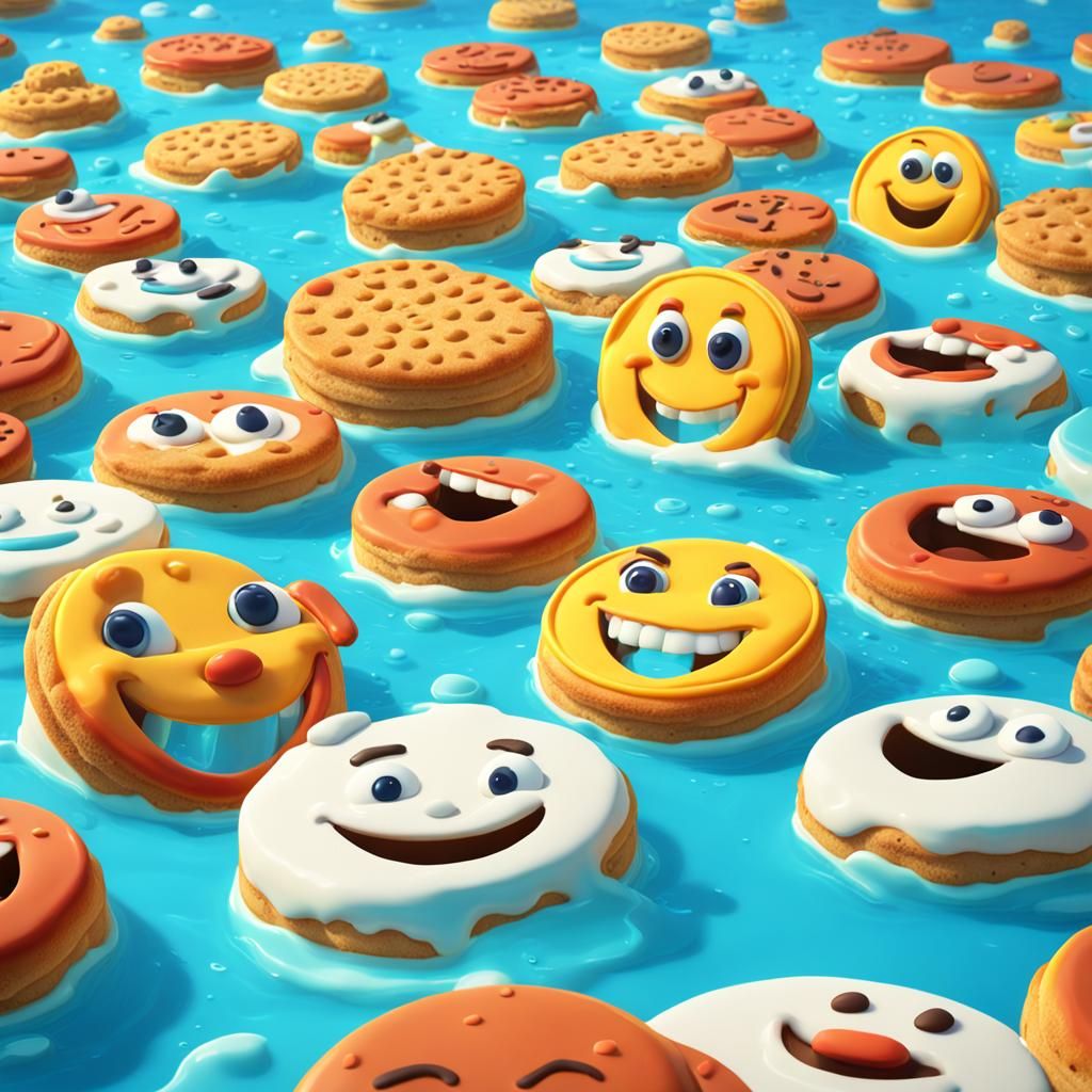 Biscuits Swim in Milk: Pixar-Style 3D Art