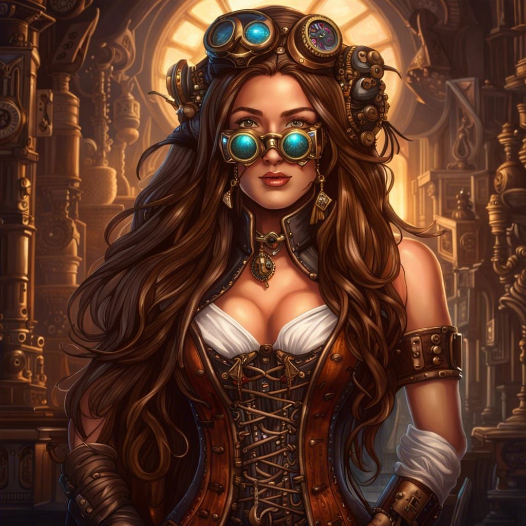 Steampunk Goddess with Kaleidoscope Goggles