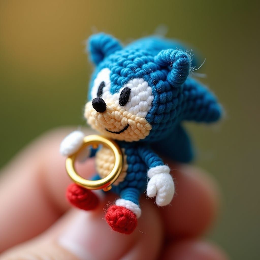Woven Sonic Toy in Macro Shot