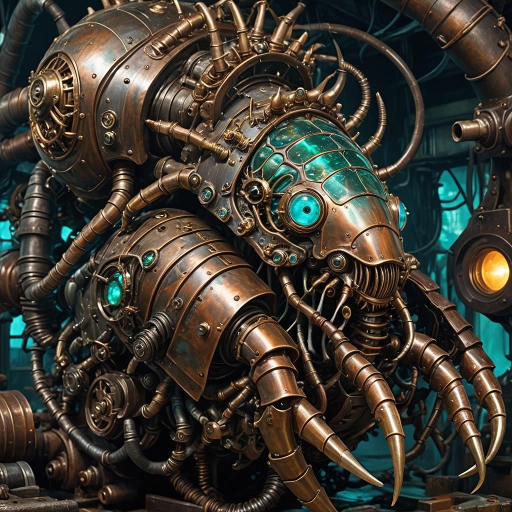 Steampunk Horror: Giant Isopod Takes Over Tire Shop