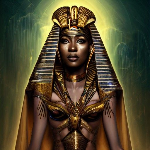 Egyptian Night Goddess in Art Nouveau Style