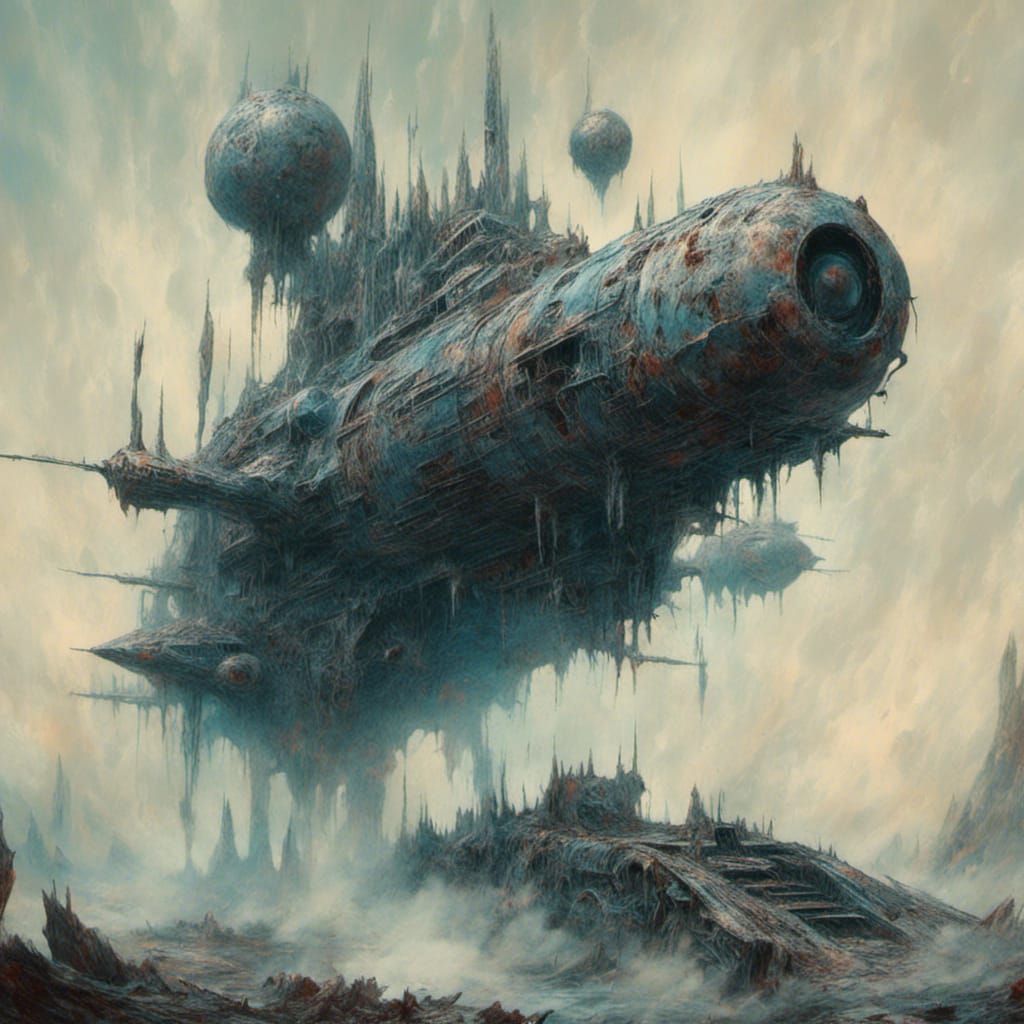 Armored Spaceship Fires Gigantic Blue Laser Cannon