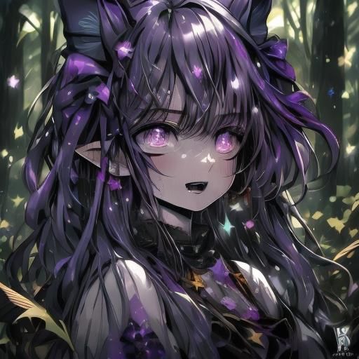 Eerie Vampire Fairy Flying Through Forest