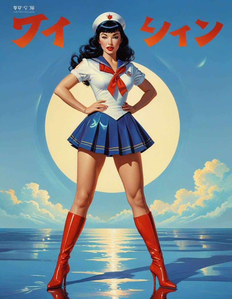 Bettie Page as Retrofuturist Star Sailor