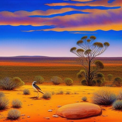 Kangaroo at Ayers Rock: Watercolor Painting