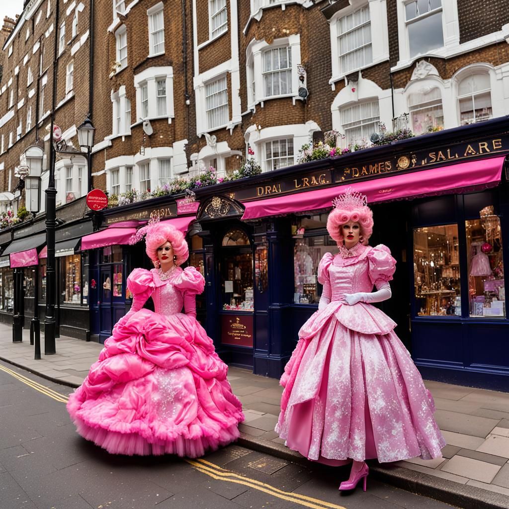 Extravagant Drag Queen in Satin Wonderland