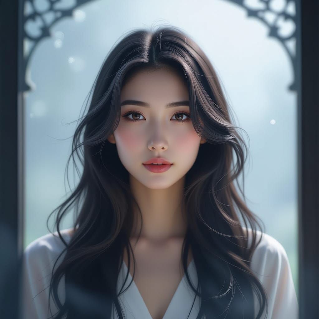 Ethereal Japanese Beauty in Art Nouveau Style