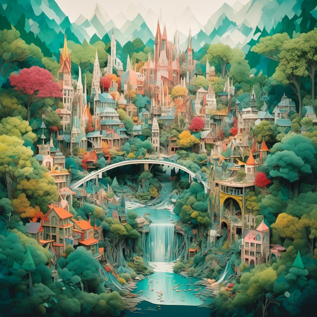 Utopian City Papercut Pop-Up Book