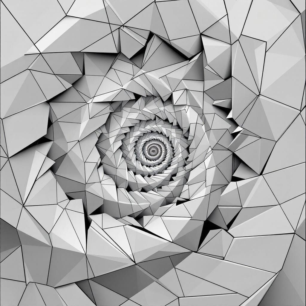 Escher-Style Fractal Tessellation in Elegant Vector Art