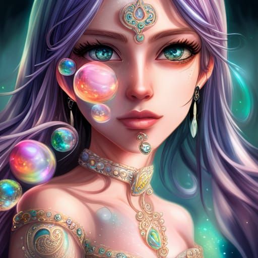 Sparkly Anime Elf Girl Portrait in HDR