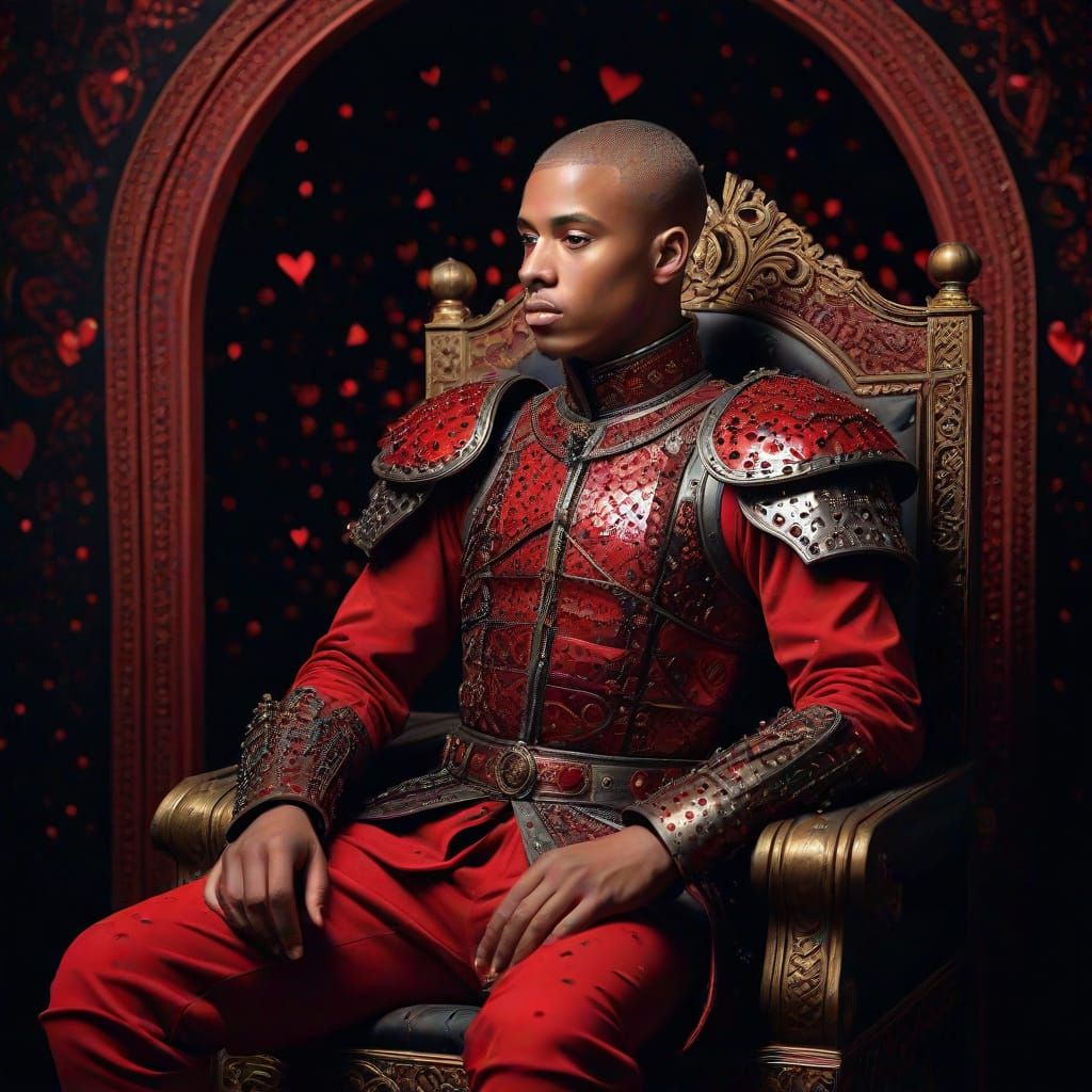 Pre-Raphaelite Prince on Throne in Space