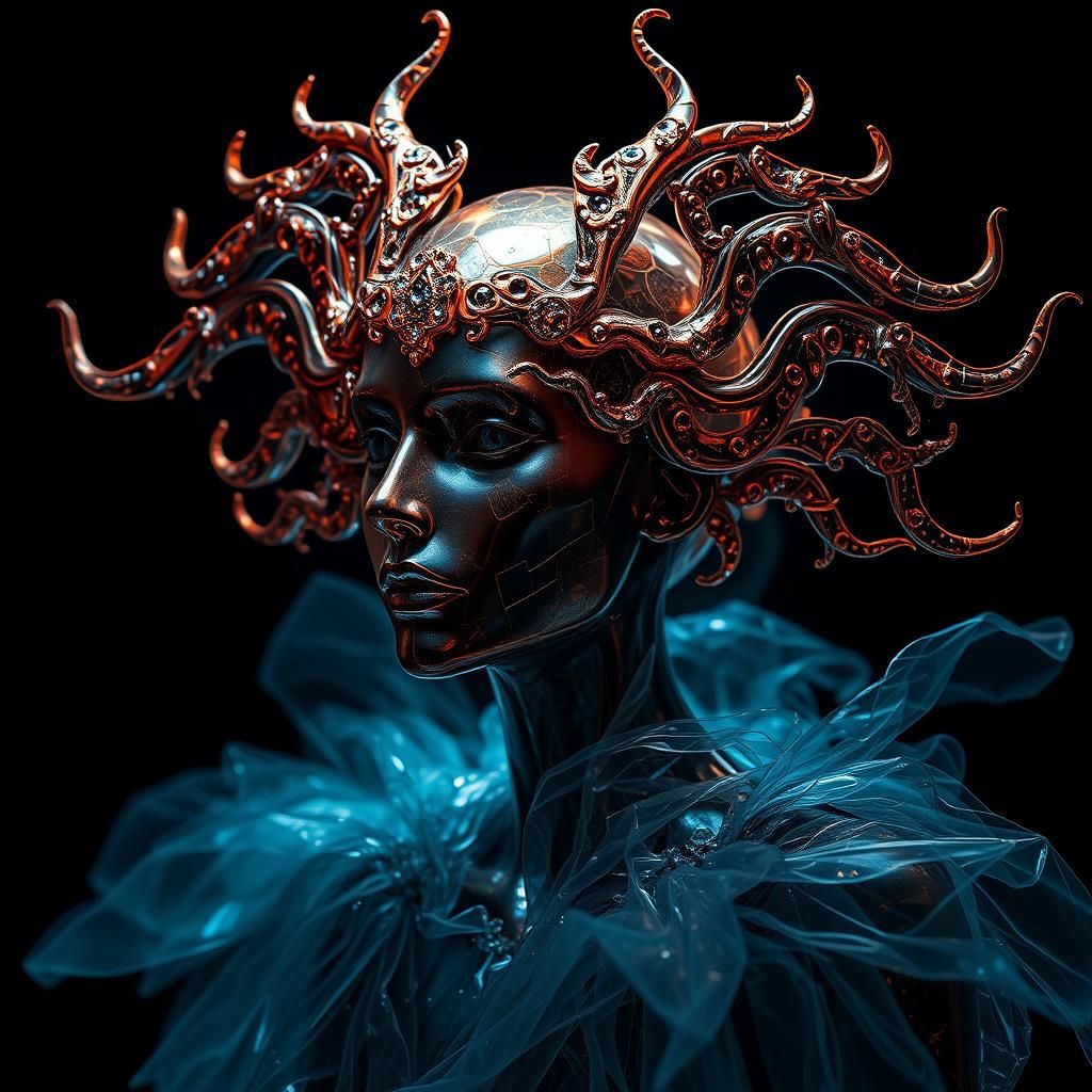 Mysterious Copper Masterpiece in Enigmatic Fine Art Style