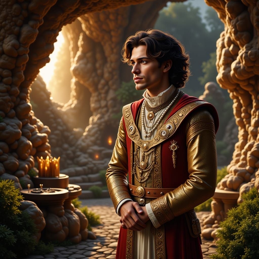 Young Peter the Great in a Crystalline Cave