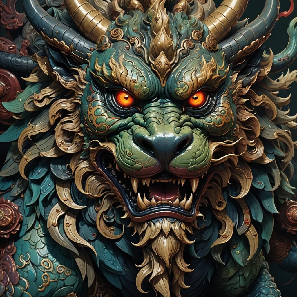 Lovecraftian Horror: Twisted Demonic Foo Dog