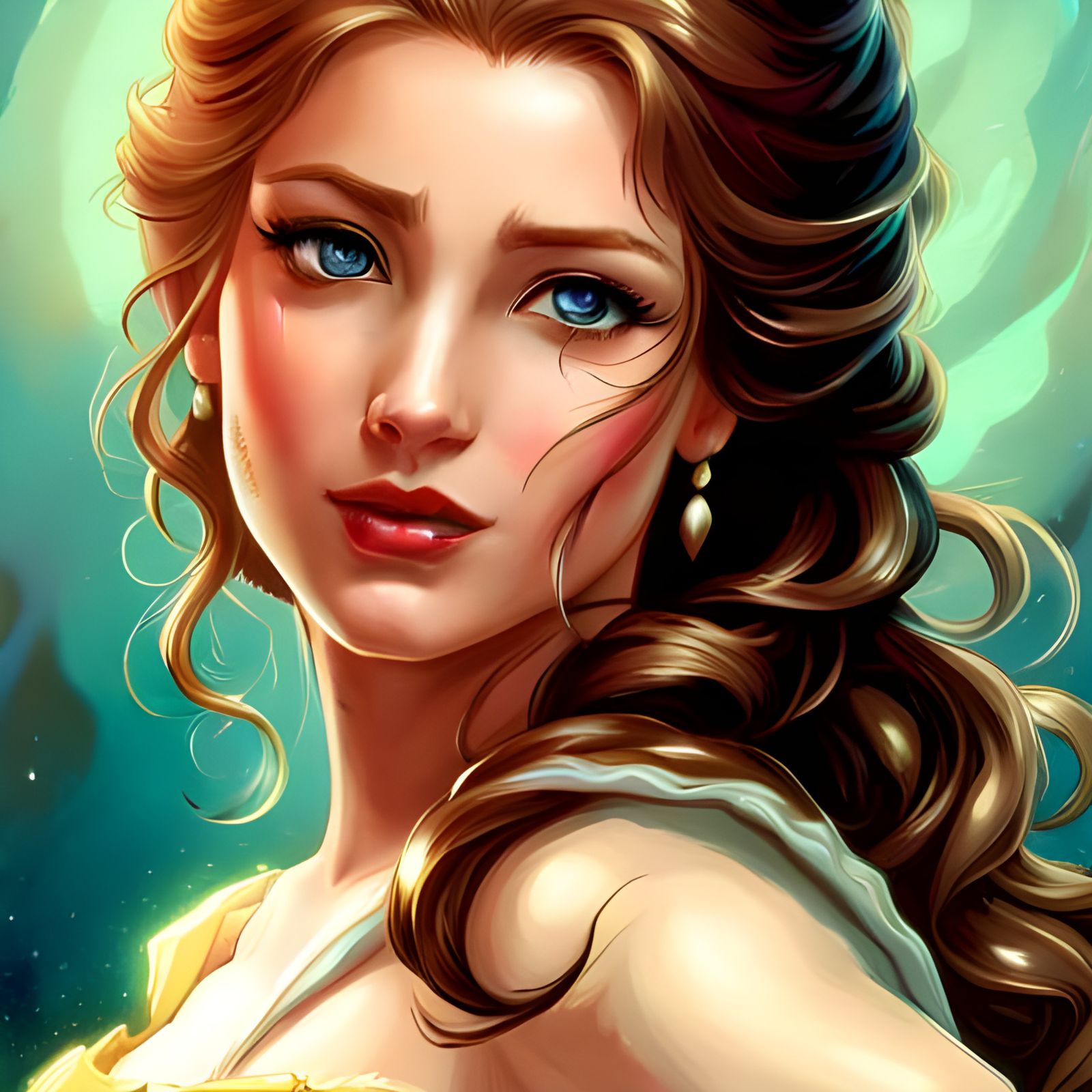 Detailed Rococo Portrait of a Beautiful Princess