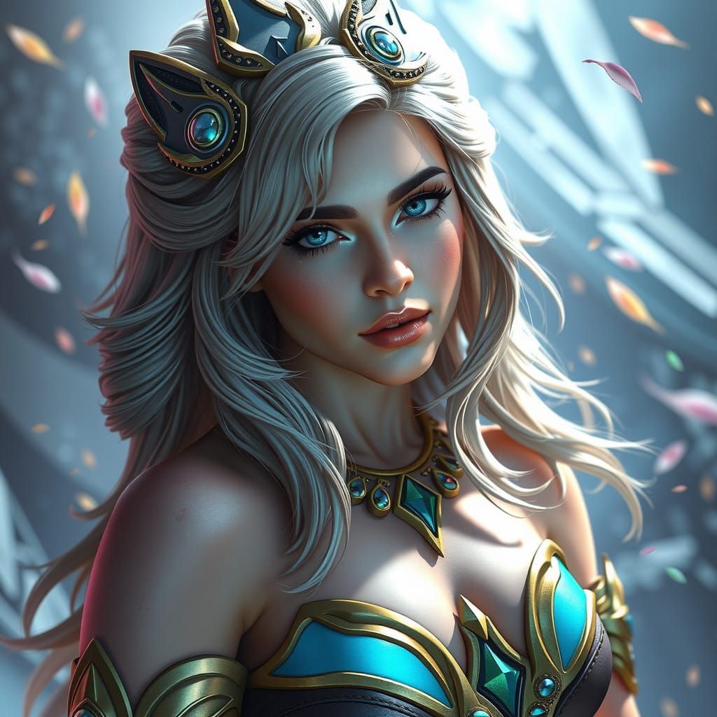 Ethereal Goddess in Vibrant Hues