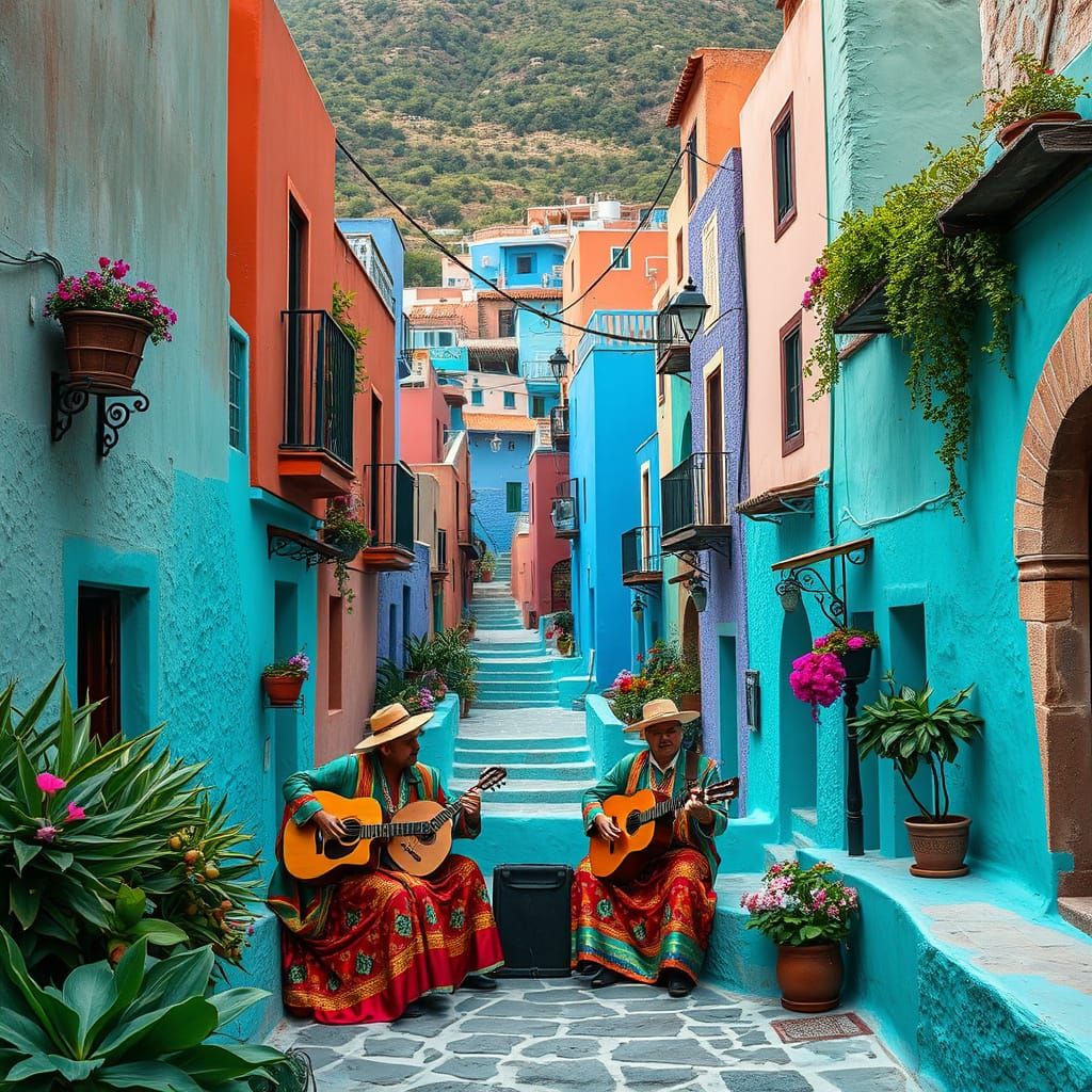 Vibrant Moroccan Metropolis in Maximalist Style