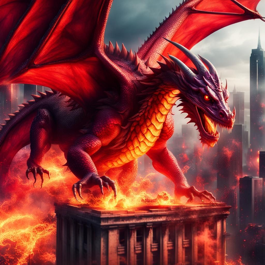 Red Dragon's Cyberpunk City Destruction