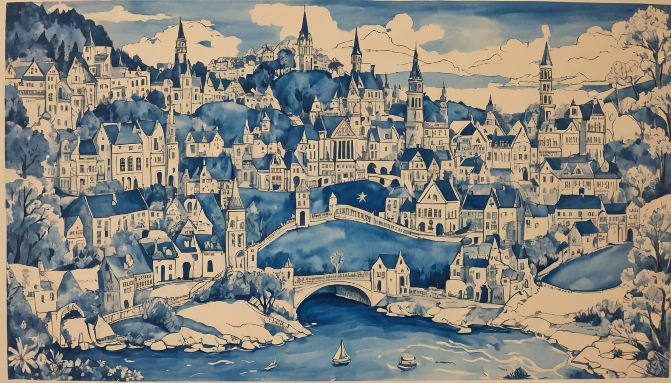 Child's Crayon Art of Imaginary Places