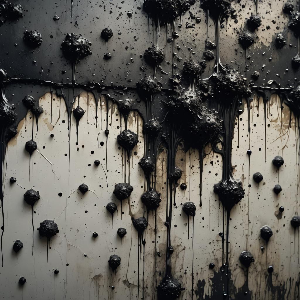 Dystopian Surrealism: Black Mold Spreading on Wall