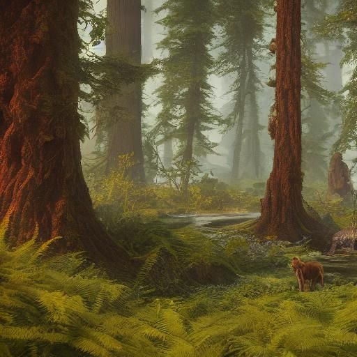 Dog in Mystical Forest Concept Art