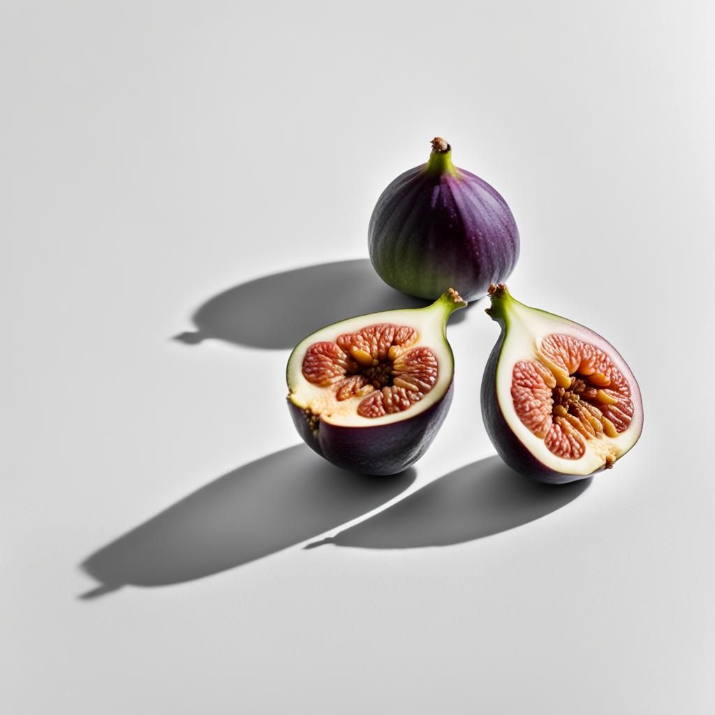 Single Fig Fruit on White Surface