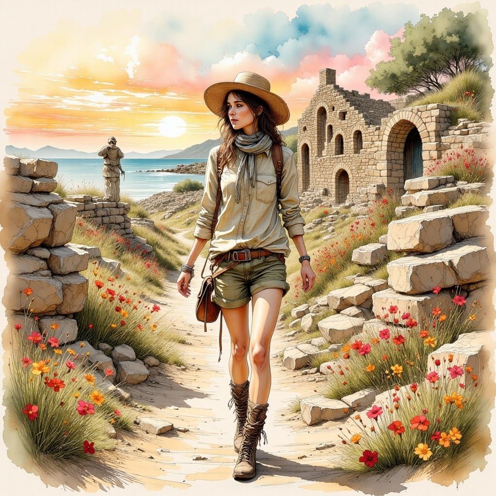 Jenna Coleman on Mallorca, Syd Mead Style