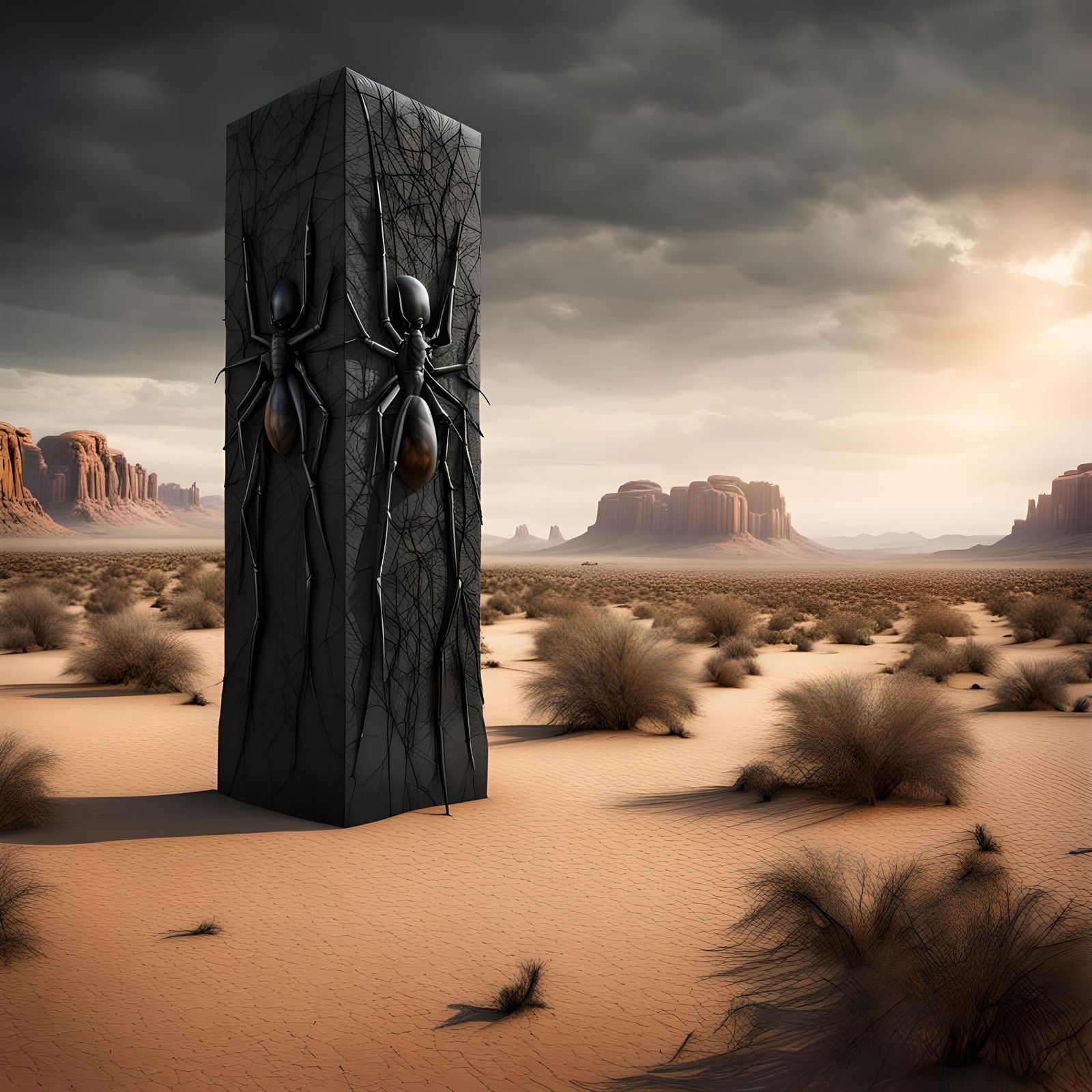 Desert Monolith Infested with Black Widows