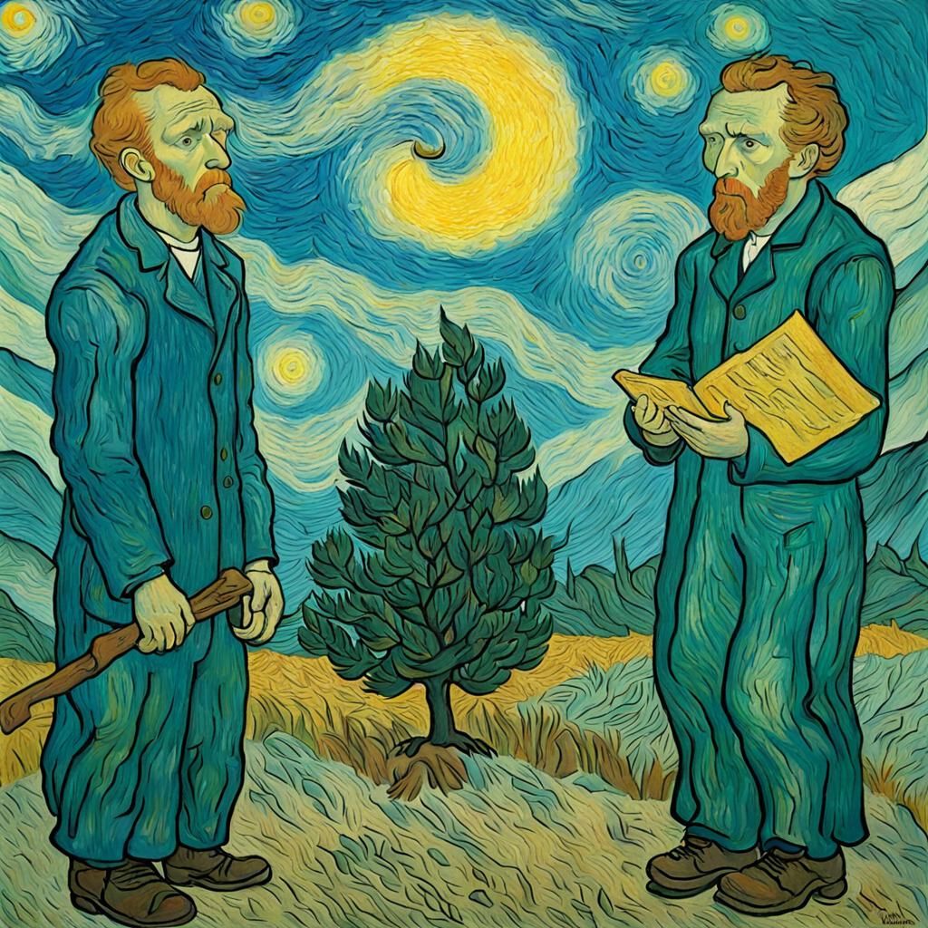 Ethereal Apotheosis: A Painting Inspired by Van Gogh
