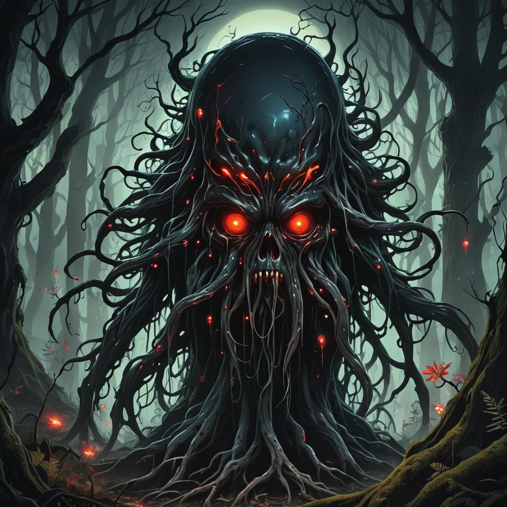 Terrifying Slime Creature Emerges from Dark Forest