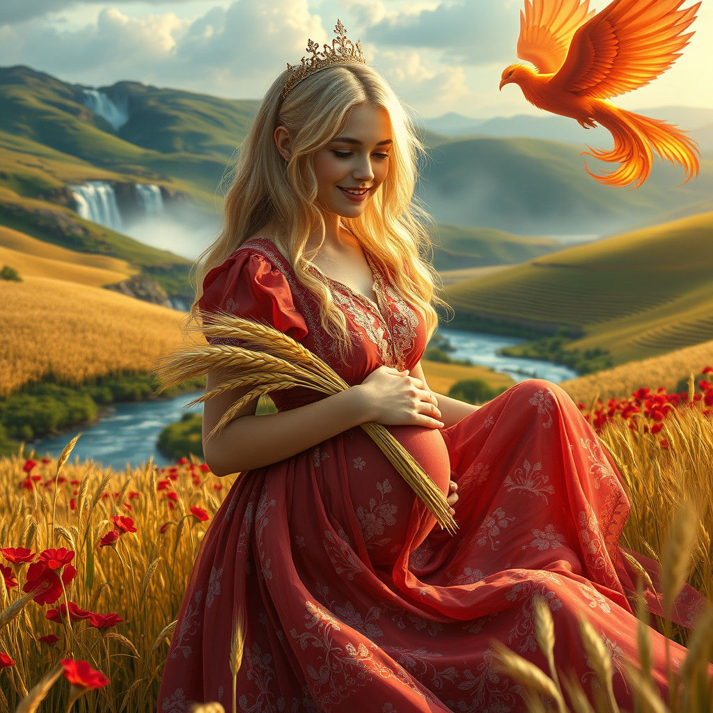 Radiant Alice in Wonderland with Phoenix