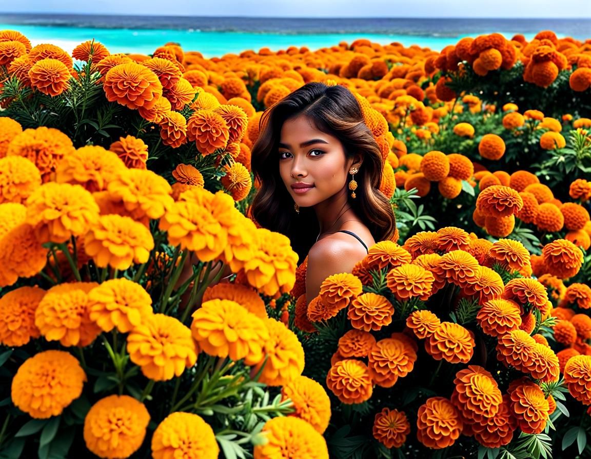 Maldives Dreamscape with Movie Star and Marigolds