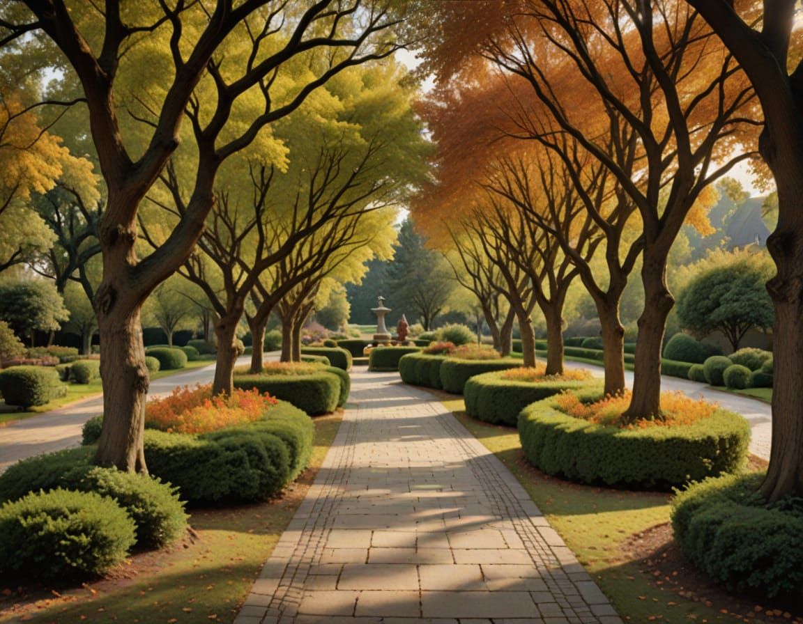 Ancient Ruins Walking Paths in Warm Hues