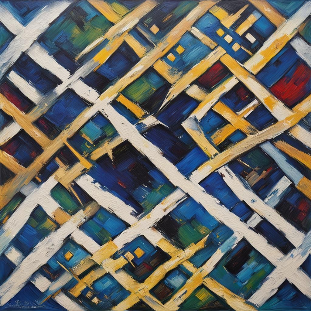 Scottish flag with a Pictish Beast logo neo-impressionism ex...