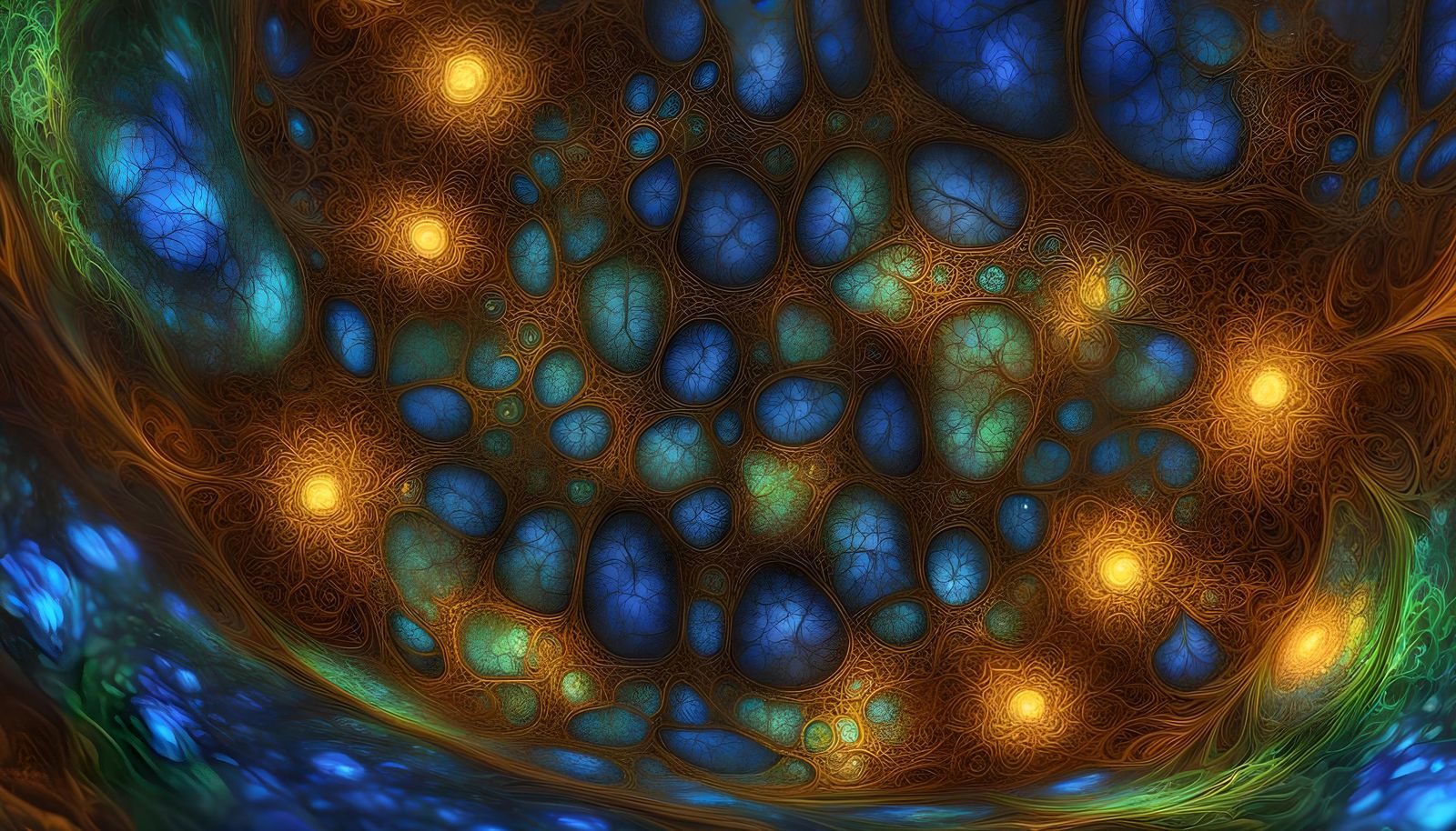Vibrant Neural Network Fractal Art in Hyperrealistic Style