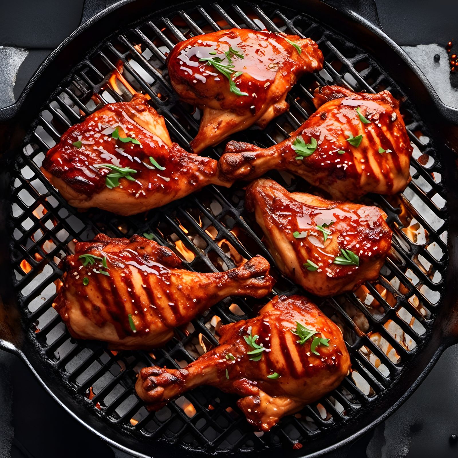 BBQ Chicken on the Grill with Glaze