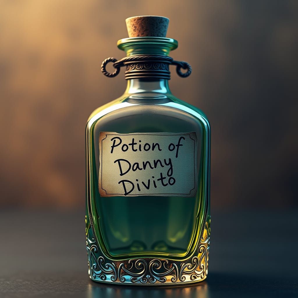Magical Potion Bottle in Syd Mead-Inspired Style