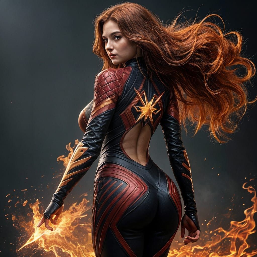 Dark Phoenix As Seductive Cyberpunk Goddess