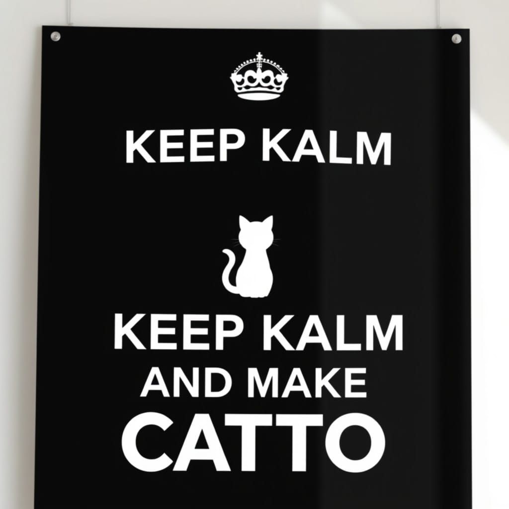 Surreal Kalm and Catto Anime Catgirl Poster