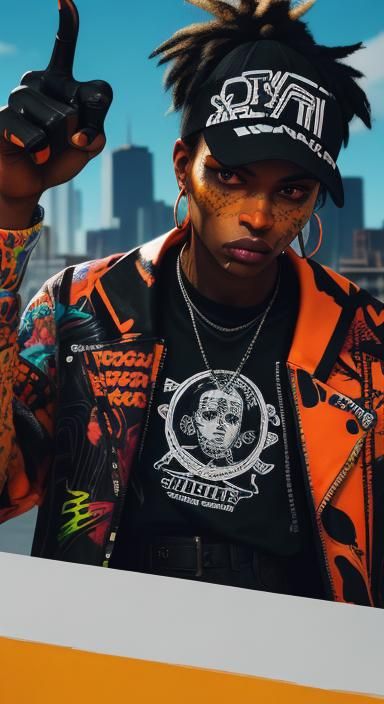 Streetwear Concept Art with Graffiti Textures