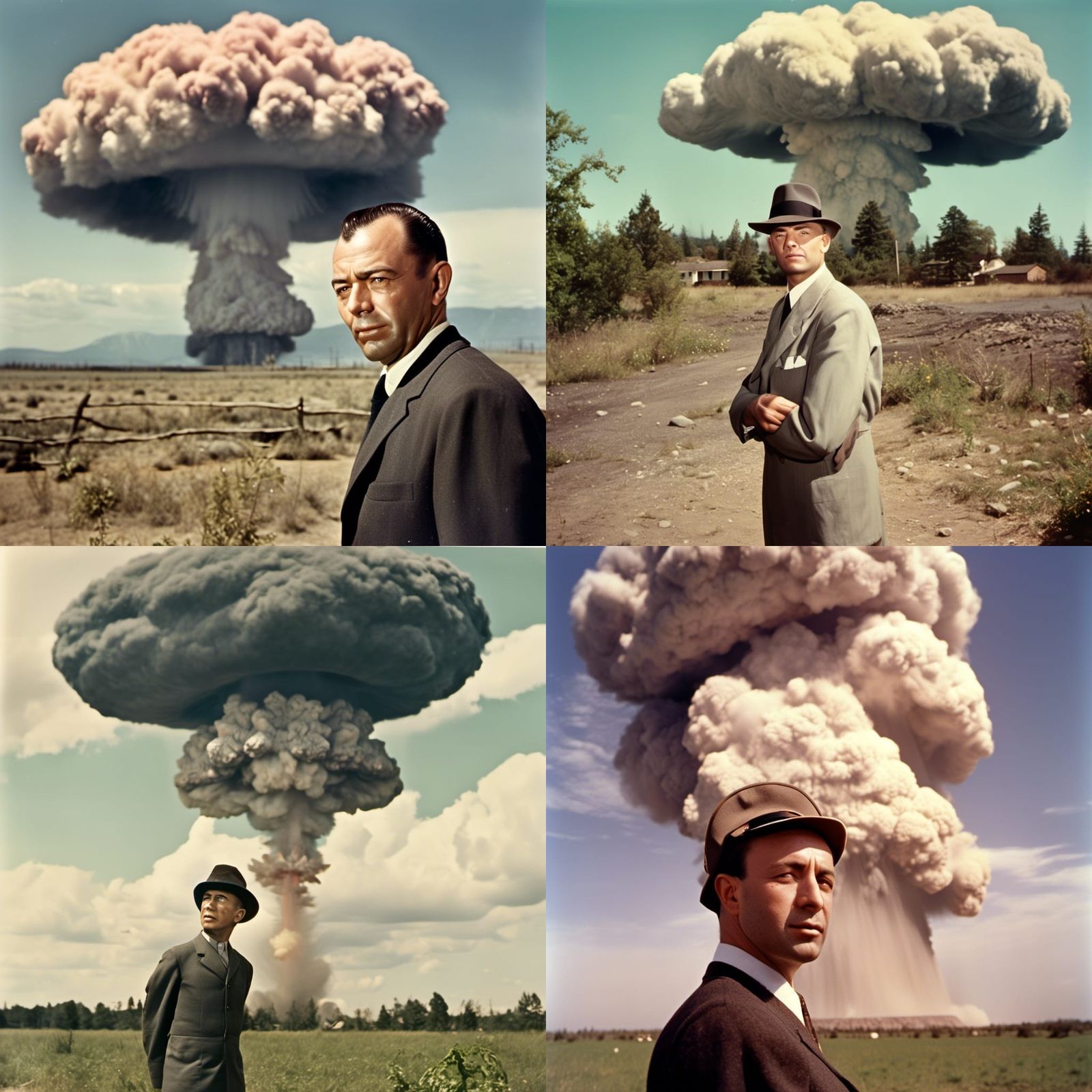 Oppenheimer in Front of Nuclear Cloud: Photography